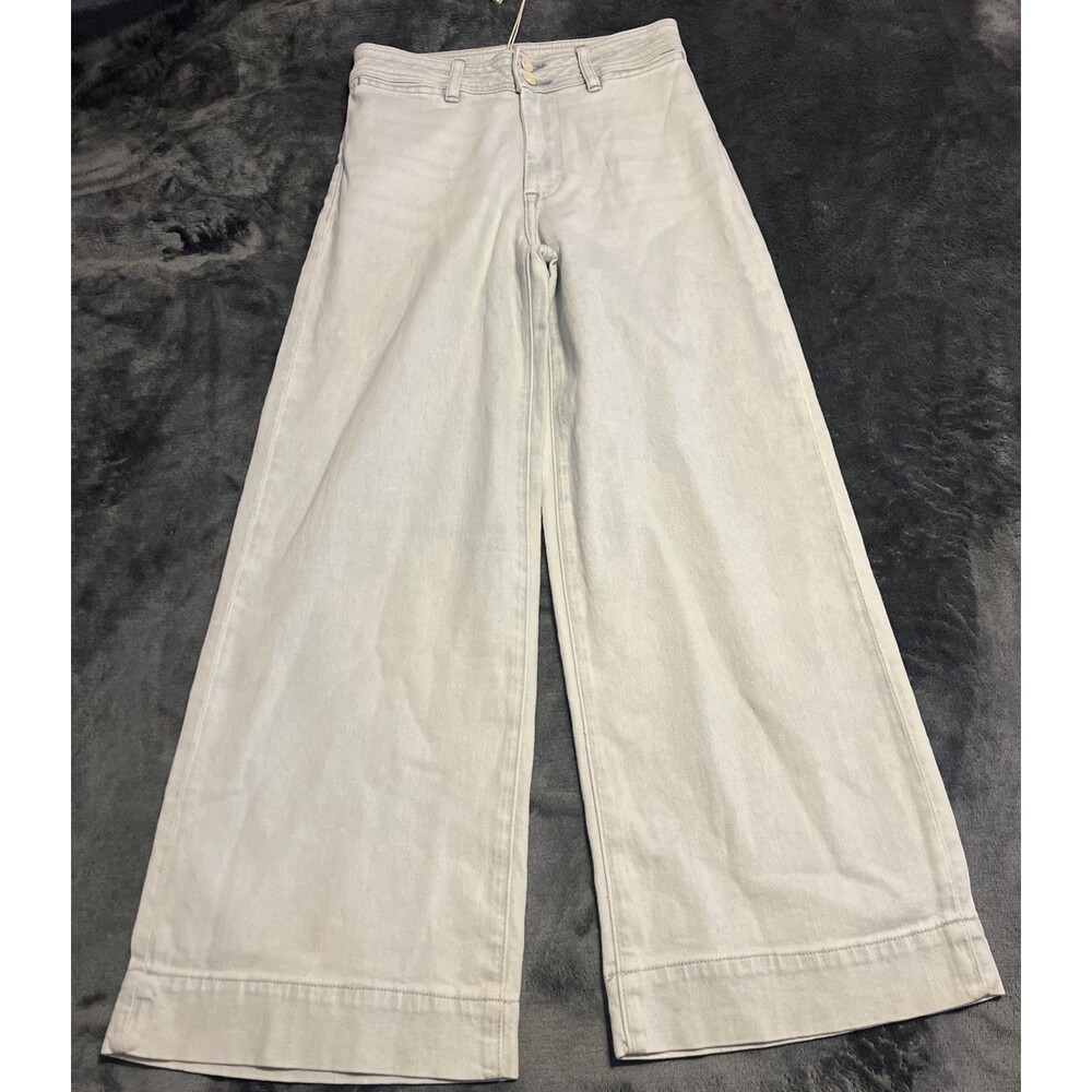 Size 26 Faherty Women’s Harbor Crop Wide Leg Pants in Ocean Mist Wash